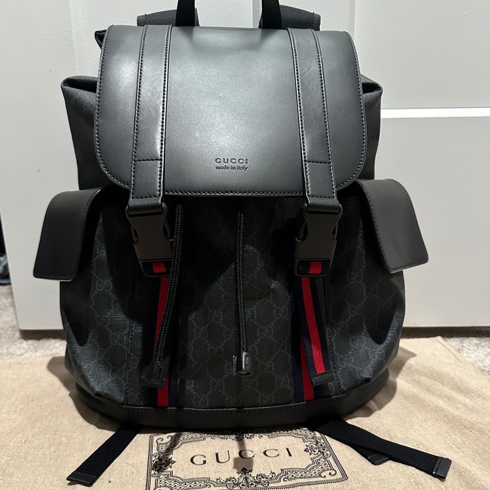 Gucci GG Supreme Black Backpack